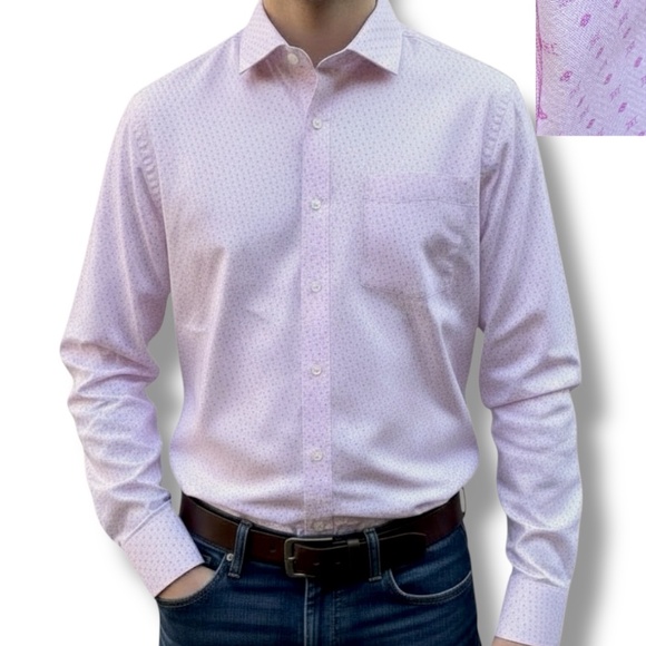 Southern Pines Other - Southern Pines Pink Geometric Print Dress Shirt Men’s XXL 100% Cotton